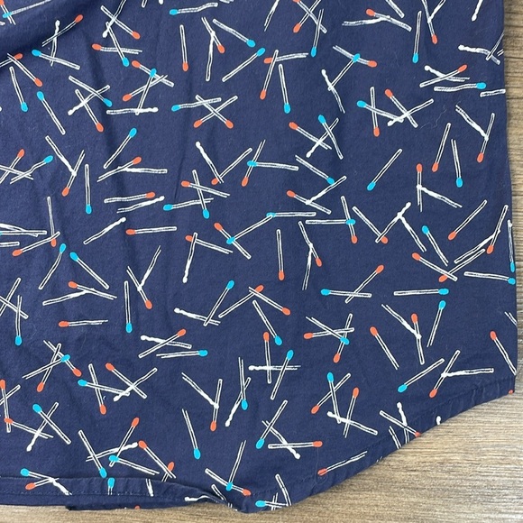 Union Men’s Navy Blue Short Sleeve Button Down Match Shirt, size XL - Picture 8 of 8